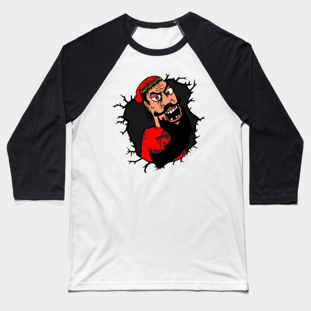 Angry longbearded man Baseball T-Shirt by ComPix